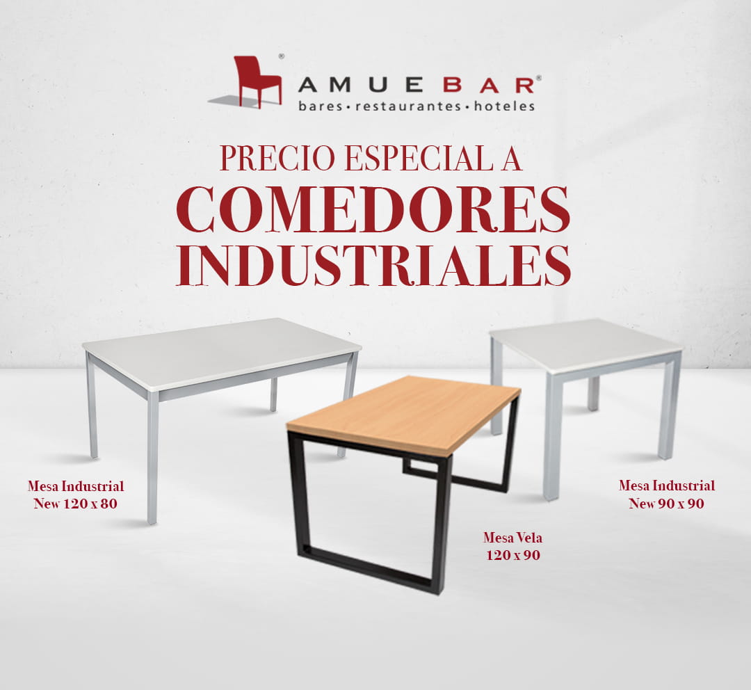 Promocion en mesas matlicas con cubierta sintética, ideal para comedor industrial, restaurante u oficinas